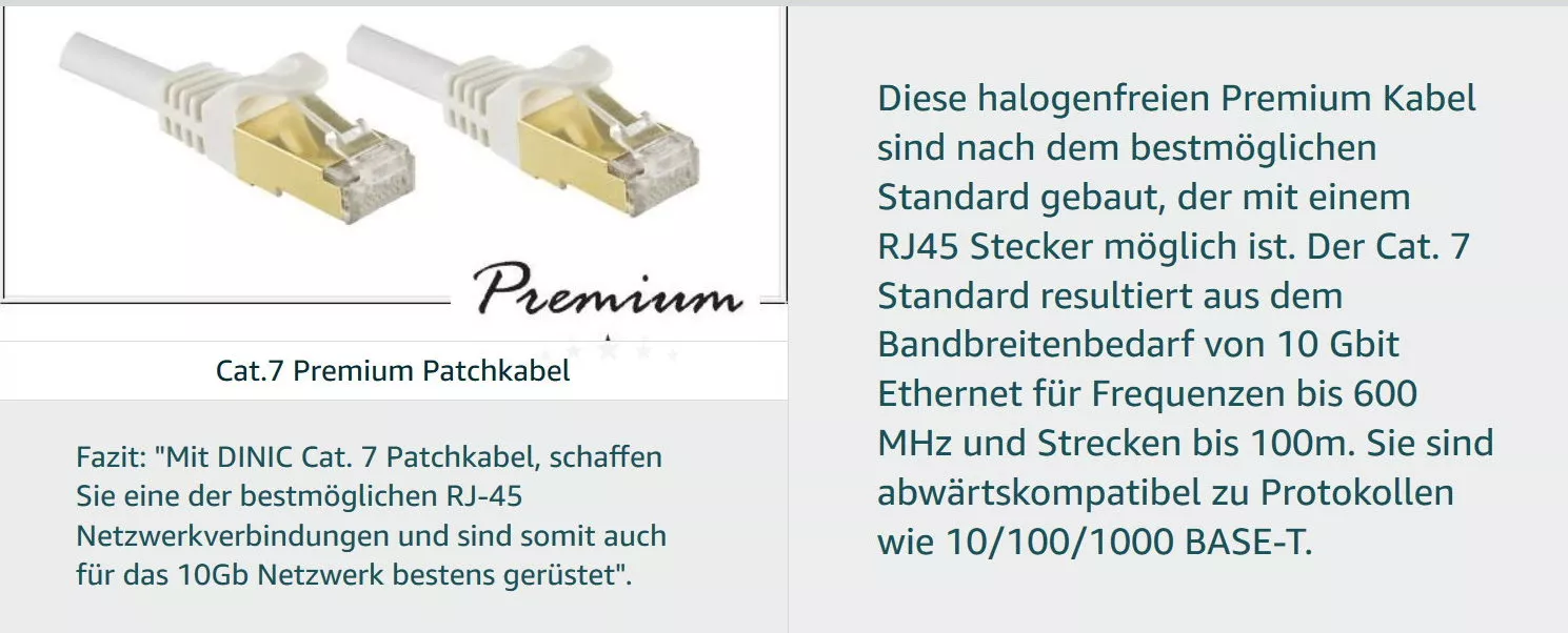 Patchkabel Cat. 7 / 10 Gbit